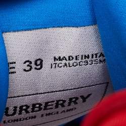 Pre Owned Burberry Black/Grey Fabric And Suede Arthur Sneakers Size 39