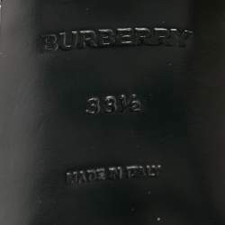 Pre Owned Burberry Black/White Leather Ankle Strap Sandals Size 38.5