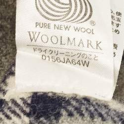 Pre Owned Burberry London Vintage Grey Nova Check Wool Fringed Scarf