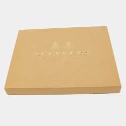 Pre Owned Burberry Peach Wool Silk Logo Scarf