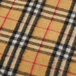 Burberry Brown Checks Cashmere Fringed Shawl 