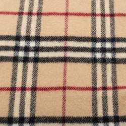 Pre Owned Burberry London Beige Nova Check Wool Vintage Scarf