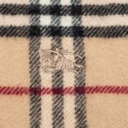 Pre Owned Burberry London Beige Nova Check Wool Vintage Scarf