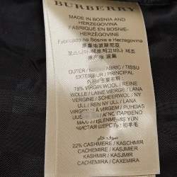 Burberry Grey Wool Blend Double Breasted Coat S