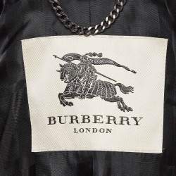 Burberry Grey Wool Blend Double Breasted Coat S