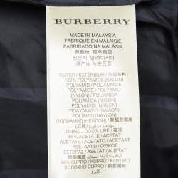 Pre Owned Burberry London Burgundy Nylon Belted Puffer Jacket S