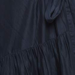 Pre Owned Burberry London Navy Blue Layered Faux Wrap Skirt S