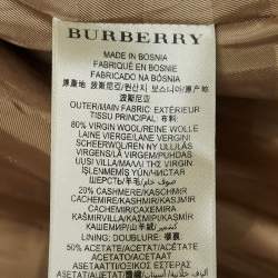 Pre Owned Burberry London Brown Wool Double Breasted Belt Detail Over Coat S