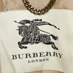 Pre Owned Burberry London Brown Wool Double Breasted Belt Detail Over Coat S