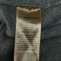 Pre Owned Burberry Grey Cashmere Knit Jacket and Sweatpants Set S