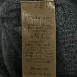 Pre Owned Burberry Grey Cashmere Knit Jacket and Sweatpants Set S