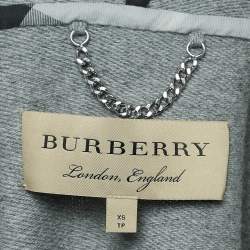 Pre Owned Burberry Grey Cashmere Knit Jacket and Sweatpants Set S