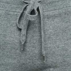 Pre Owned Burberry Grey Cashmere Knit Jacket and Sweatpants Set S