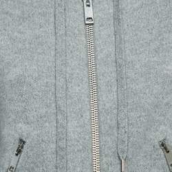 Pre Owned Burberry Grey Cashmere Knit Jacket and Sweatpants Set S