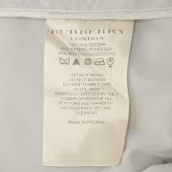 Burberry Beige Nylon Double Breasted Belted Trench Coat