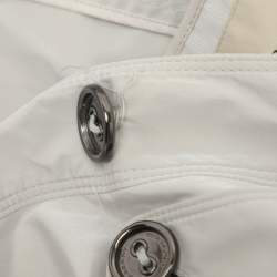 Burberry Beige Nylon Double Breasted Belted Trench Coat