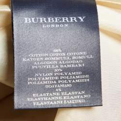 Pre Owned Burberry Beige Plaid Cotton Blend Midi Skirt M