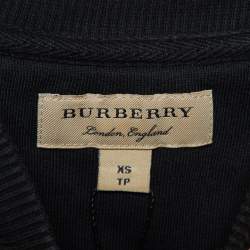 Pre Owned Burberry London Black Archive Print Cotton Sweatshirt XS