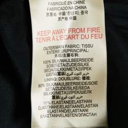 Pre Owned Burberry London Black Polka Dots Print Silk Pleated Midi Dress S