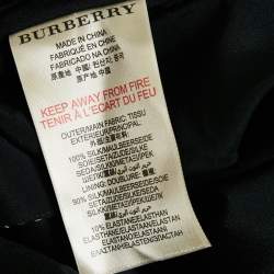 Pre Owned Burberry London Black Polka Dots Print Silk Pleated Midi Dress S