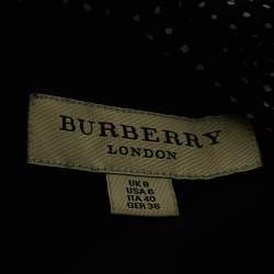 Pre Owned Burberry London Black Polka Dots Print Silk Pleated Midi Dress S