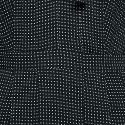 Pre Owned Burberry London Black Polka Dots Print Silk Pleated Midi Dress S