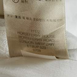 Pre Owned Burberry London White Cotton Double Breasted Slim Fit Trench Coat S