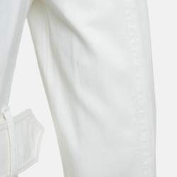 Pre Owned Burberry London White Cotton Double Breasted Slim Fit Trench Coat S