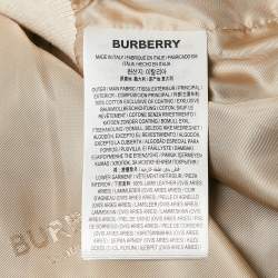 Pre Owned Burberry London Beige/Brown Logo Print Canvas and Leather Zip-Up Jacket XXS