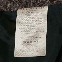Burberry London Metallic Brown Tartan Checks Jacquard Pleated Knee-Length Skirt S