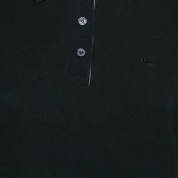 Burberry London Black Logo Embroidered Cotton Polo T-Shirt  M