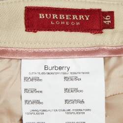Pre Owned Burberry London Beige Gabardine Cotton Trousers L