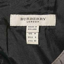 Pre Owned Burberry London Grey Silk Blend Pleated Short Dress S