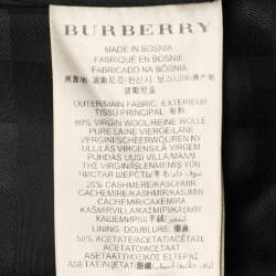 Pre Owned Burberry Black Wool Blend Belted Trench Coat L