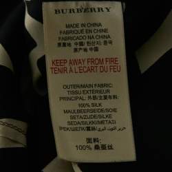 Burberry London Black Printed Silk Button Front Shirt XS