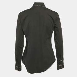 Pre Owned Burberry London Black Cotton Button Front Shirt S