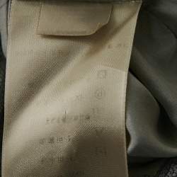 Burberry London Grey Printed Crepe Tie-Up Waist Pleated Top S