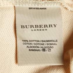 Burberry London Cream Cotton Pique Polo T-Shirt L