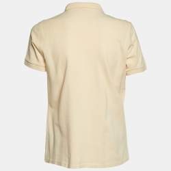 Burberry London Cream Cotton Pique Polo T-Shirt L