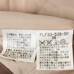 Pre Owned Burberry London Purple Label Beige Diagonal Checks Mohair Blend Buckle Mini Skirt XS