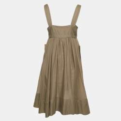 Burberry London Grey Cotton Sleeveless Flared Short Dress M