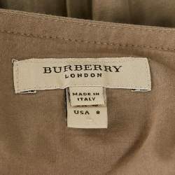 Burberry London Grey Cotton Sleeveless Flared Short Dress M