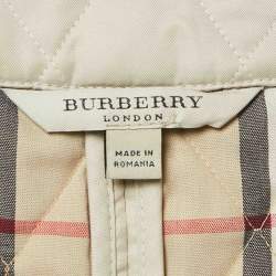 Burberry London Beige Synthetic Quilted Jacket M