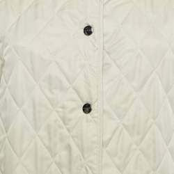 Burberry London Beige Synthetic Quilted Jacket M