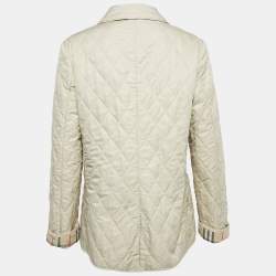 Burberry London Beige Synthetic Quilted Jacket M