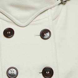 Pre Owned Burberry London Beige Wool Short Pea Coat L