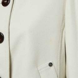 Pre Owned Burberry London Beige Wool Short Pea Coat L