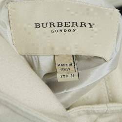 Pre Owned Burberry London Beige Wool Short Pea Coat L