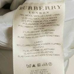 Pre Owned Burberry London Beige Wool Short Pea Coat L