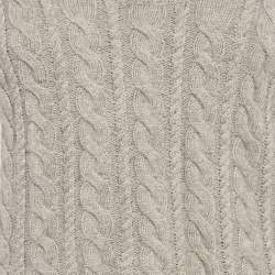 Pre Owned Burberry London Grey Cable Knit Round Neck Sweater XS
